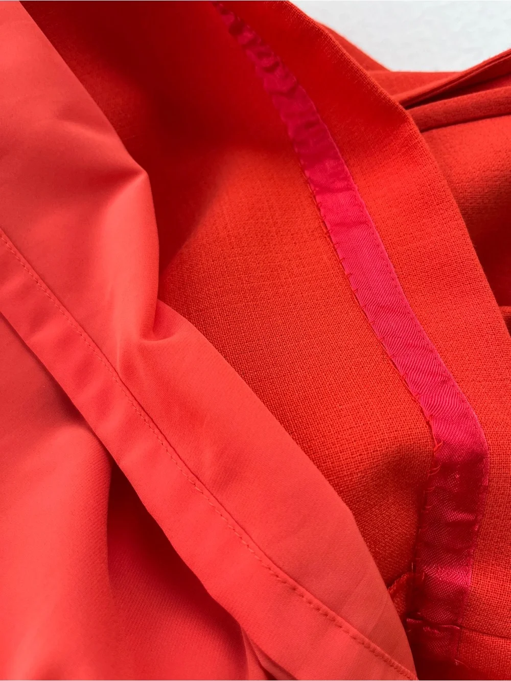 Tory Burch Bright Orange Sleeveless Zip-Front Midi Dress with pockets.